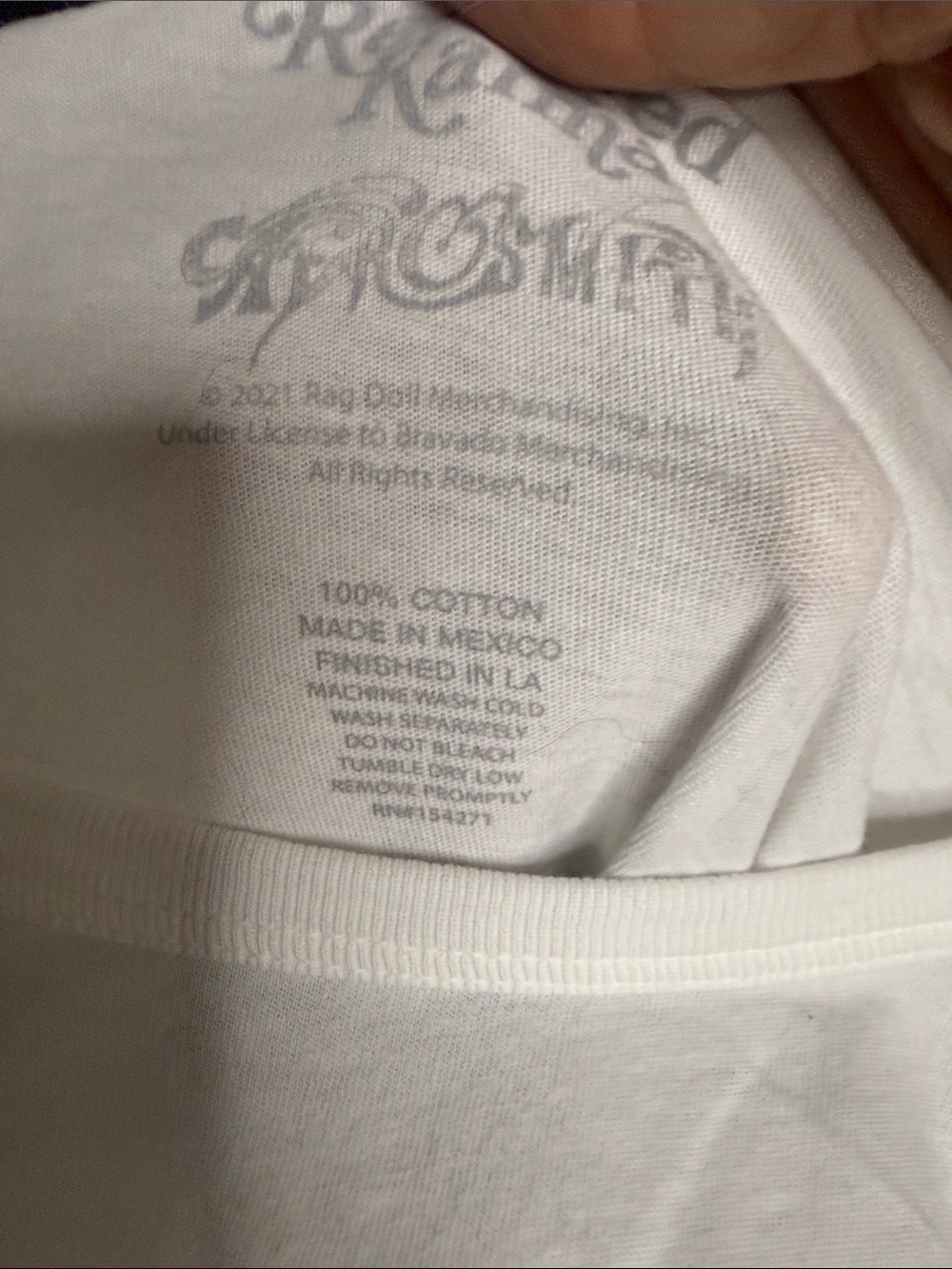 Recycled Karma White Aerosmith Photo Tee with Pink Logo 3/4 Sleeve - Picture 4 of 6